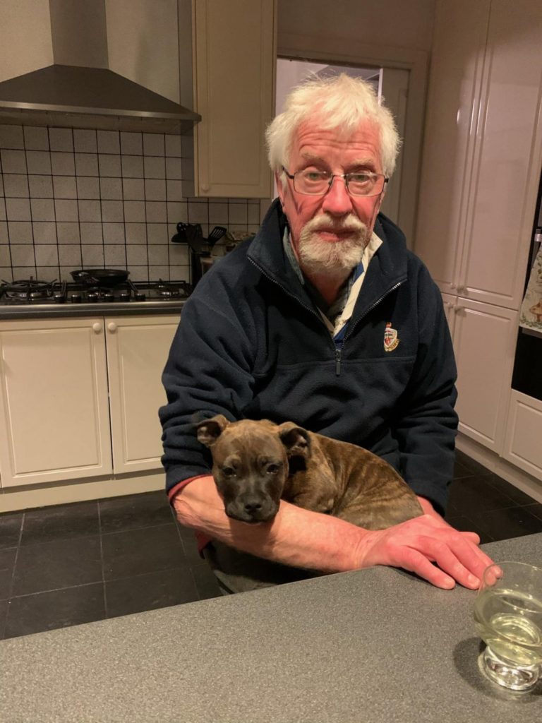 Geoff with his new puppy