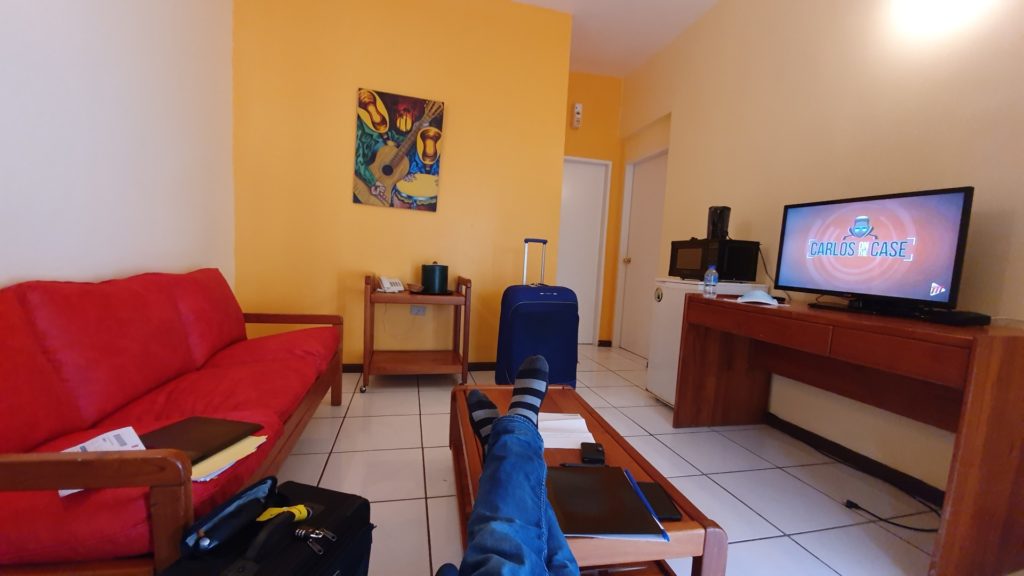 Inside the hotel quarantine room in Trinidad