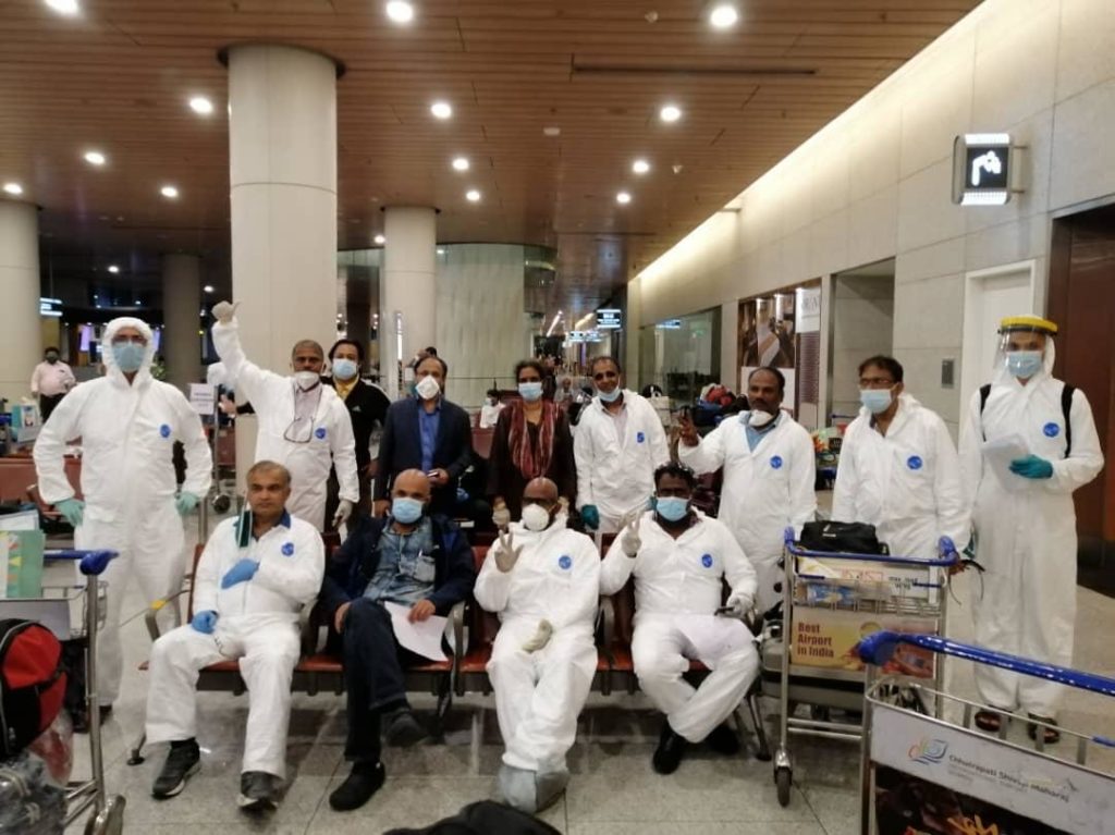 The Indian Aiport Contingent in full PPE