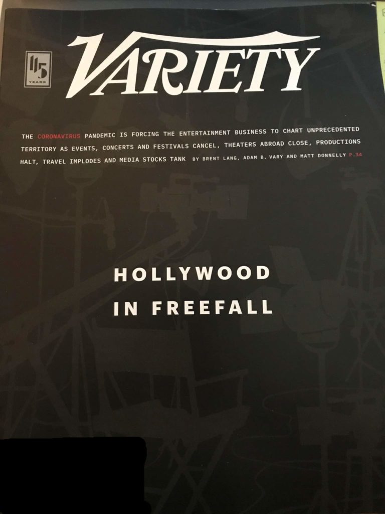 Variety Magazine Cover: Hollywood in Freefall